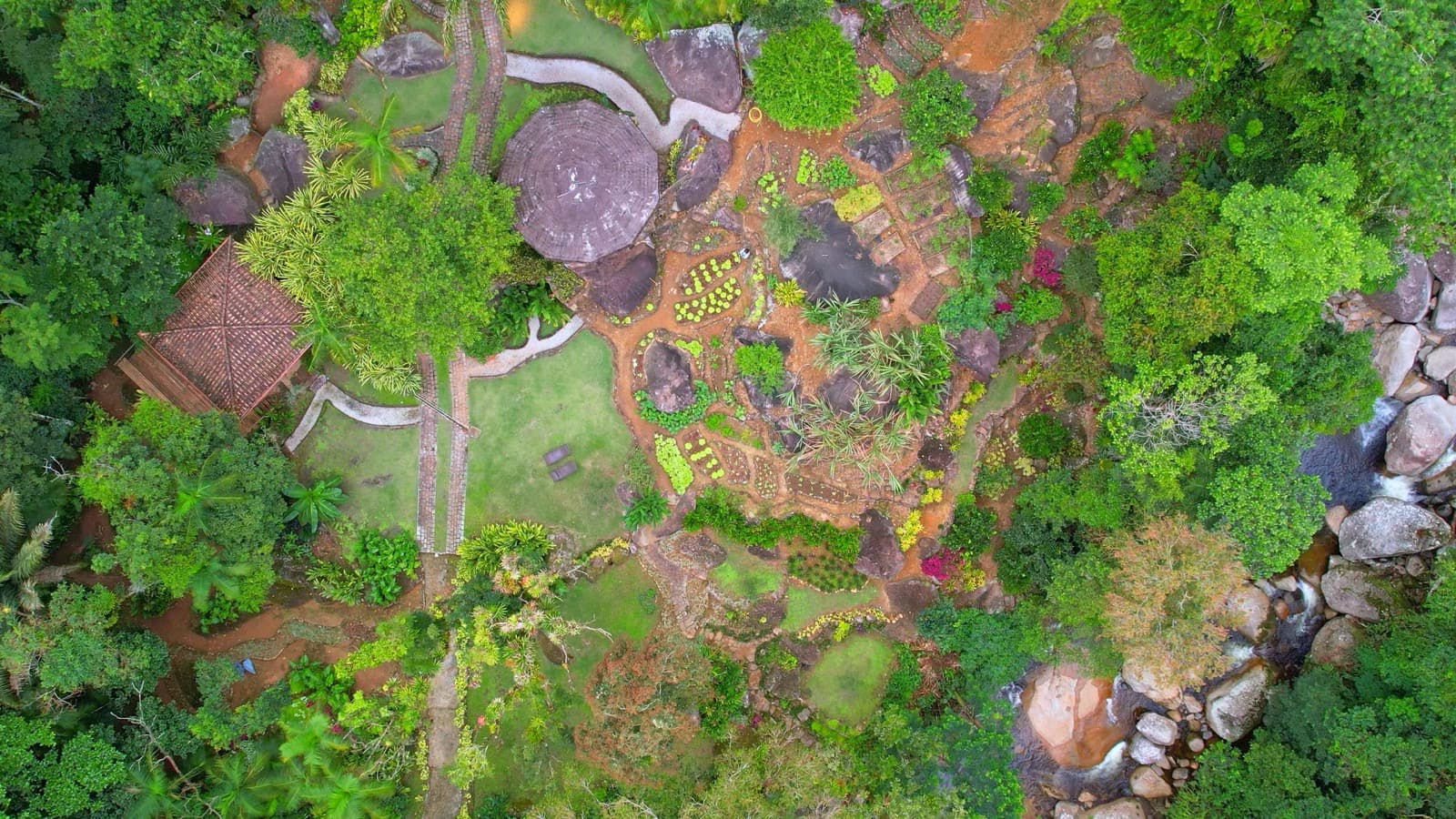 Aerial view of the gardens on the Nekawa campus
