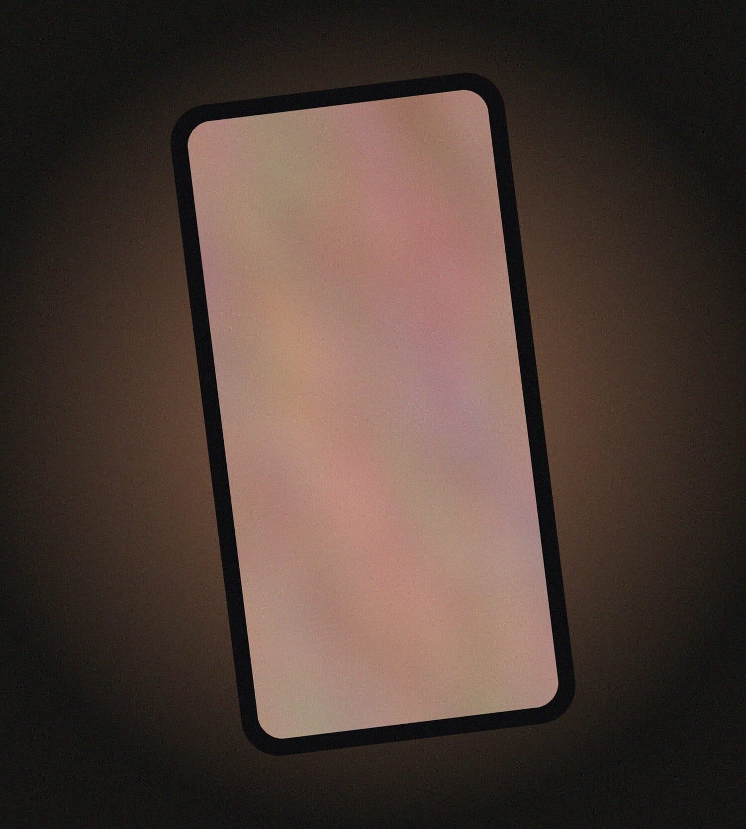 A phone glowing in a dark room, its screen blurred beyond recognition