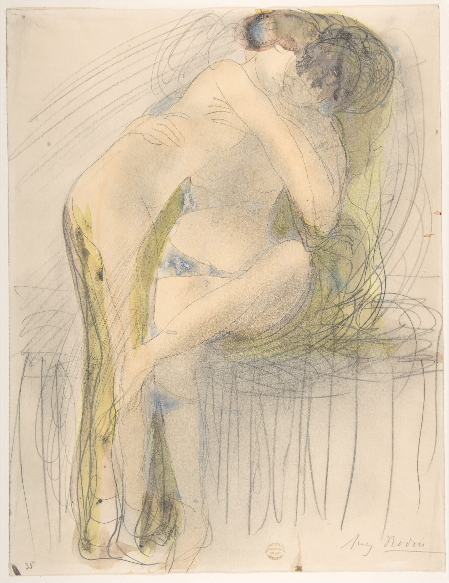 Auguste Rodin's drawing The Embrace